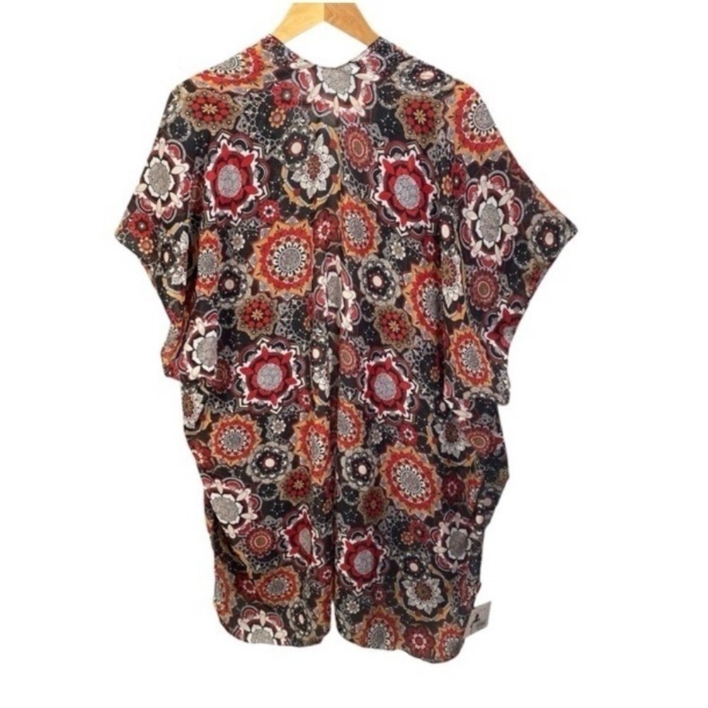 Kimono Boho Paisley Floral Open Front Cardigan Cover Up Indie‎ Hippie Beach - Picture 3 of 8
